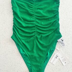 NWT Milly Green Ruched One Piece Swimsuit